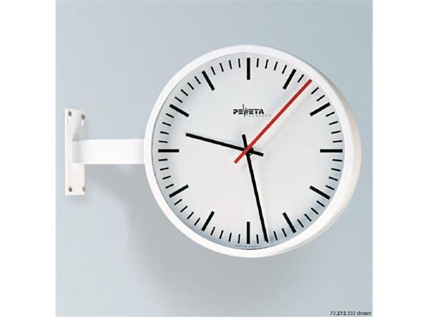 Analog Double-face Clock NTP 400mm White face, fine line markings